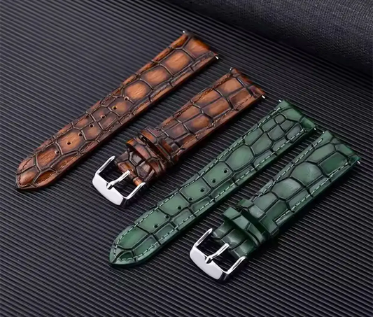Green Crocodile Leather Watch Strap