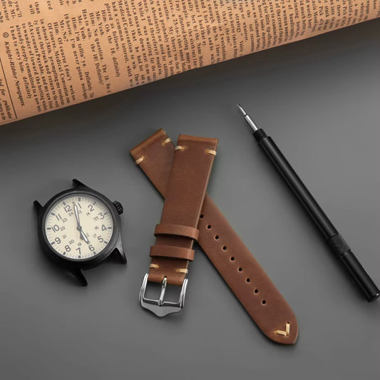 Brown Watch Strap With Dial