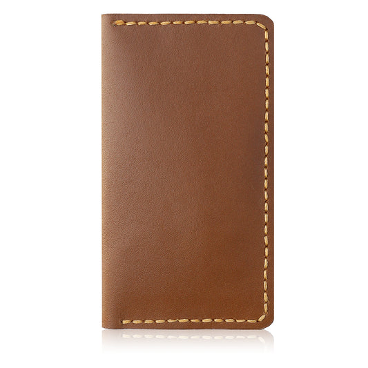Handmade Men’s Slim Coat Leather Wallet – Tan Natural Patina Edition