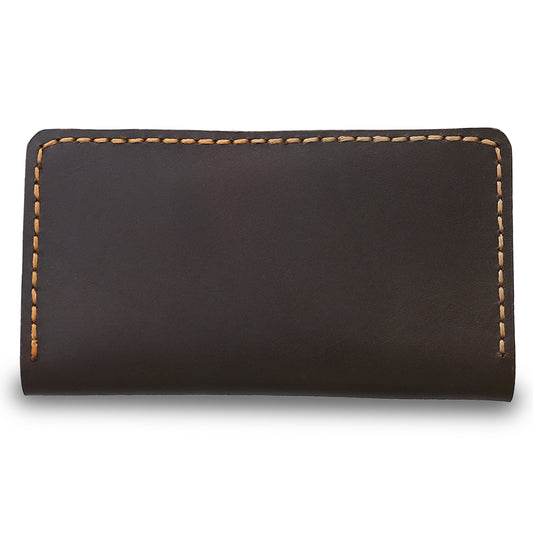 Handmade Dark Brown Long Wallet Horizontal