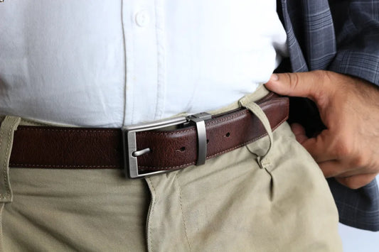 a close up of a leather belt