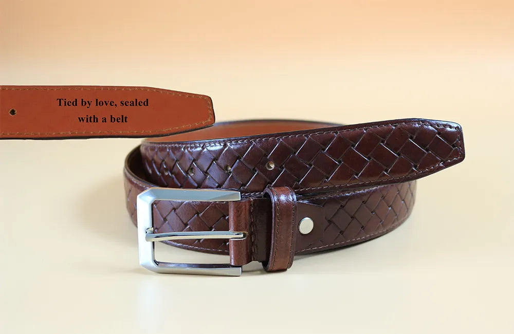 Brown leather belt