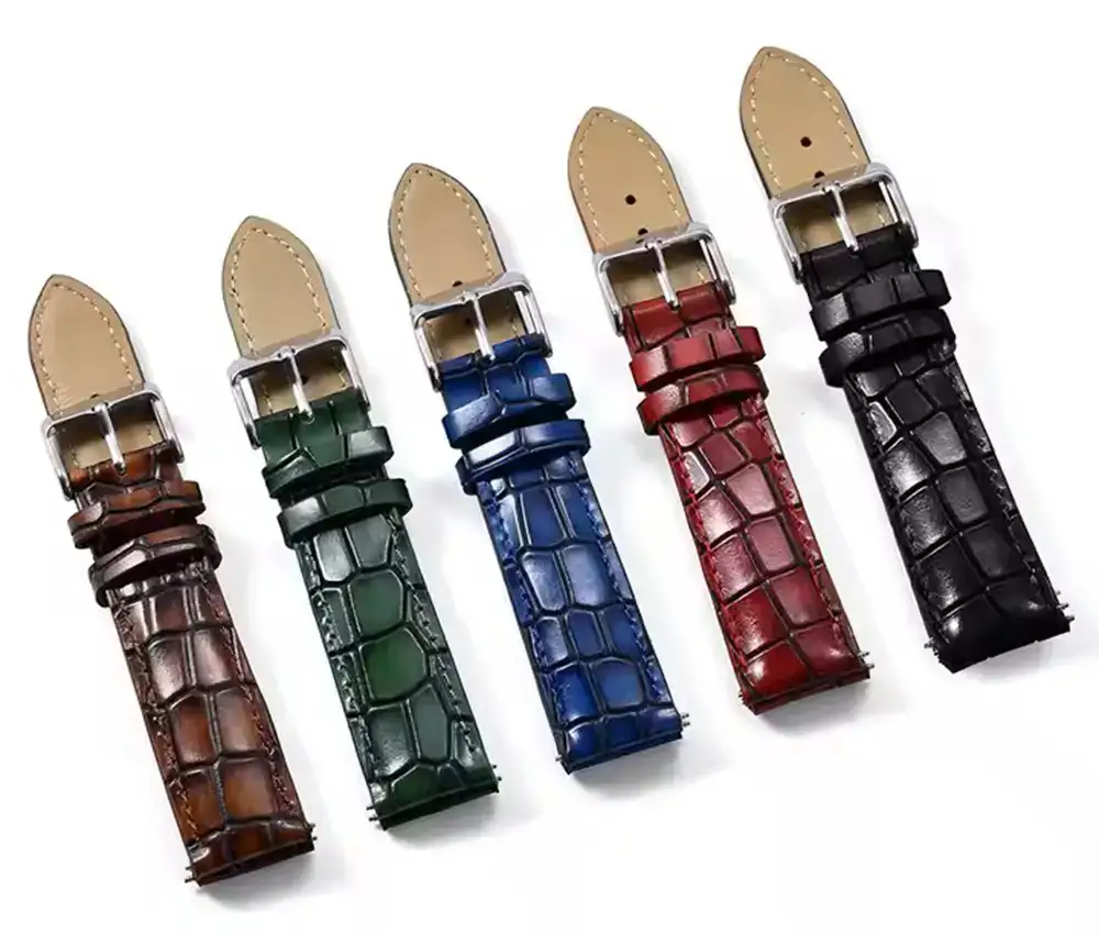 All Colours Crocodile Leather Watch Strap
