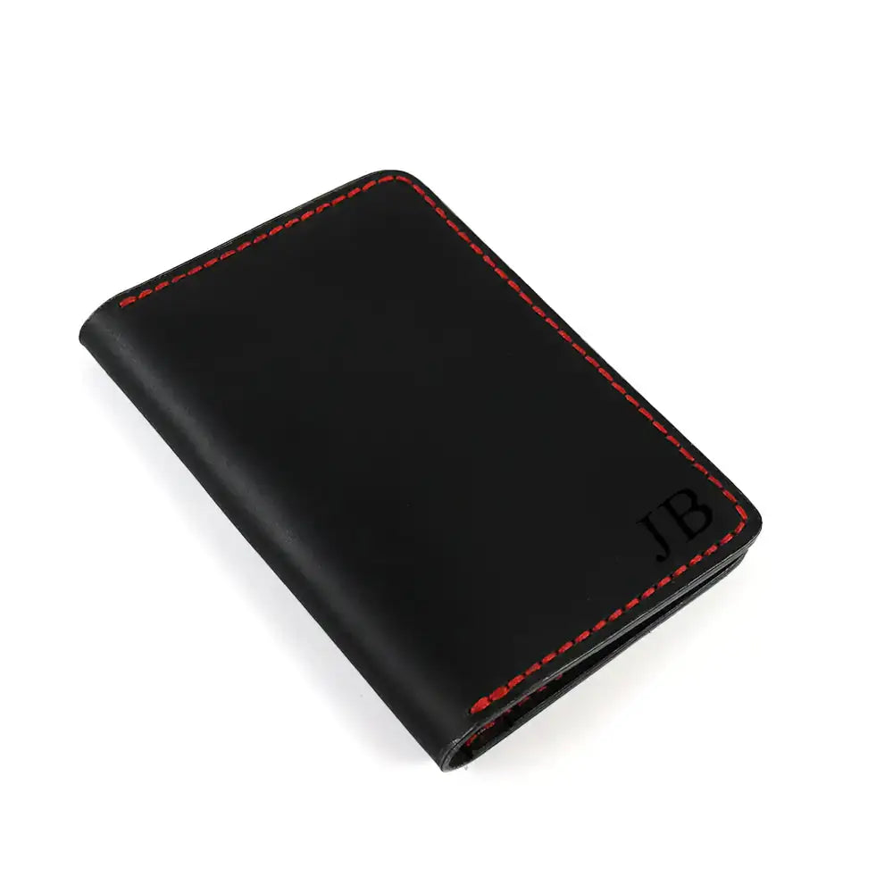 Personalised Handmade Dark Brown Travel Leather Wallet