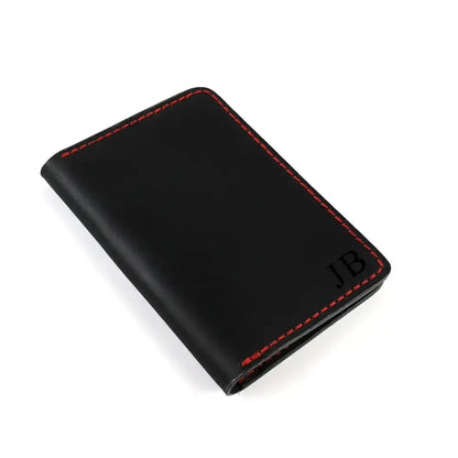 Personalised Handmade Dark Brown Travel Leather Wallet