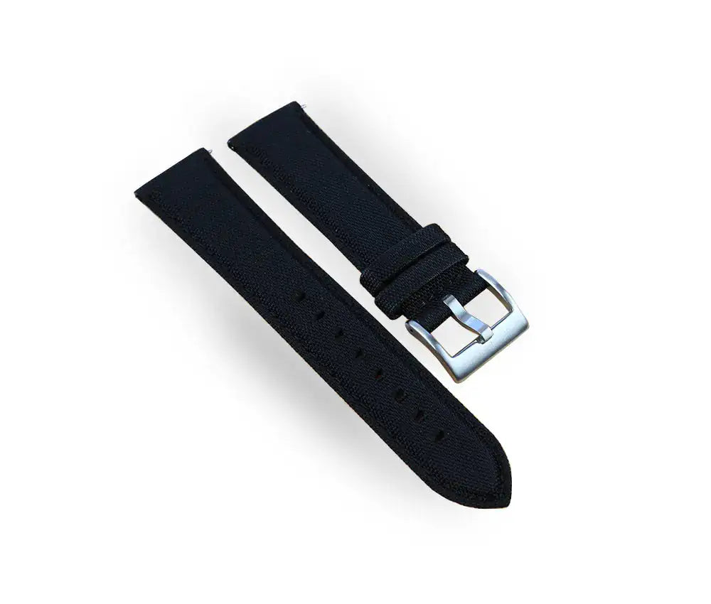 Luxury Sailcloth Quick Release Black 20/22mm