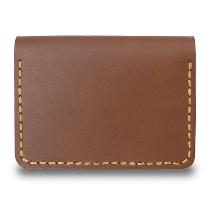 Minimalist Leather Card Holder Wallet  - Bifold Dark Brown - Full Grain