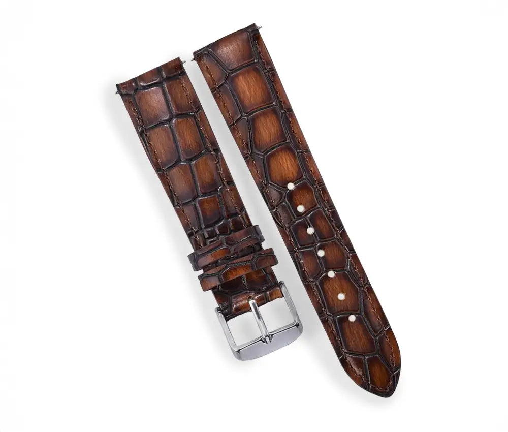 Brown Crocodile Leather Watch Strap