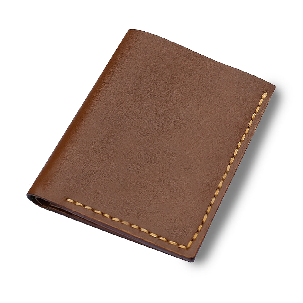 Dark Brown Cardholder Wallet – Vertical Slim Rugged Full-Grain Pocket Pilot