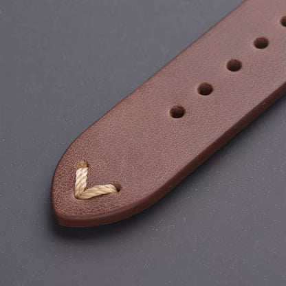 Brown Watch Strap Stitching