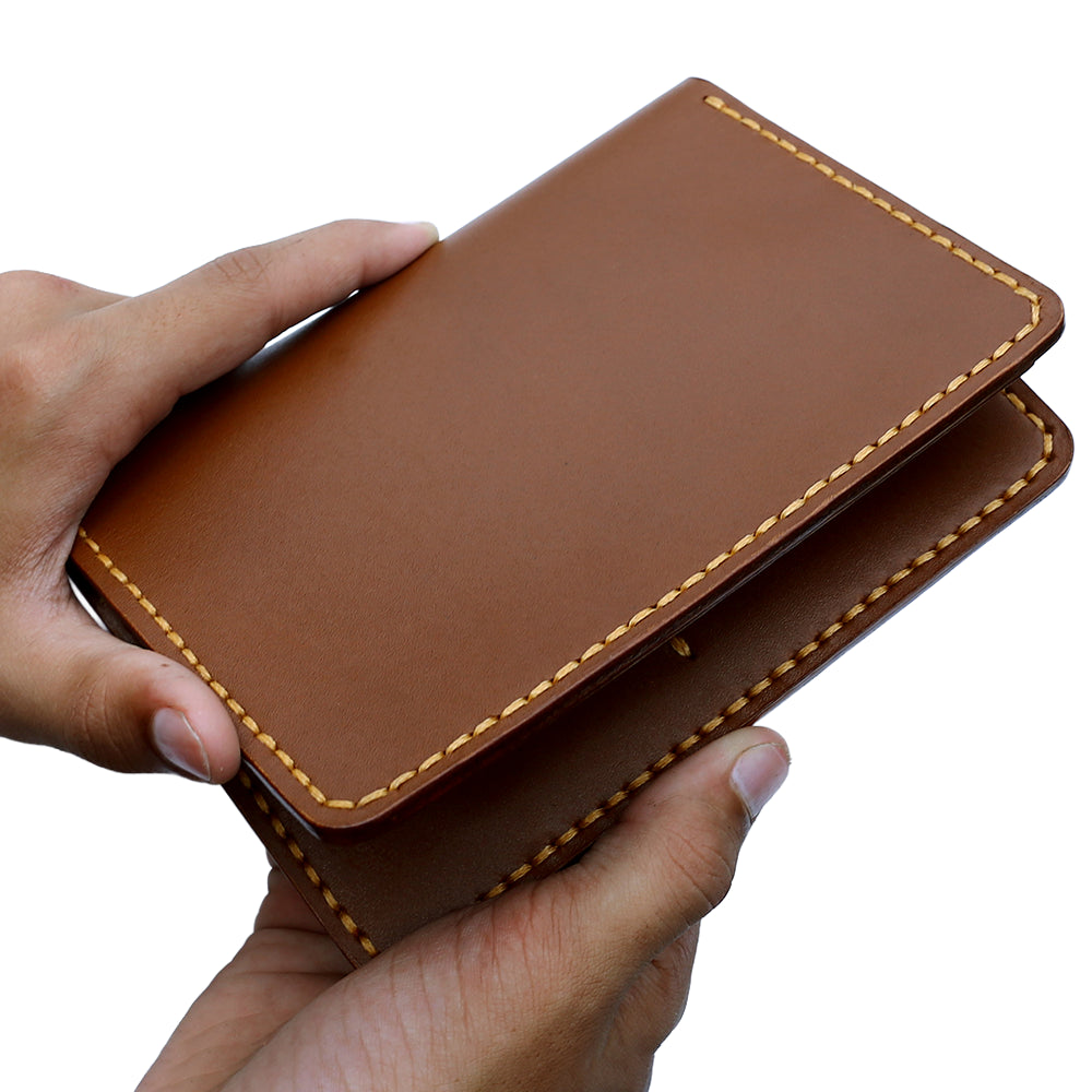 Handmade Brown Passport Holder In Hand