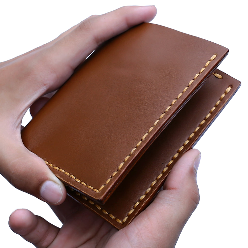Brown Handmade Wallet In Hand
