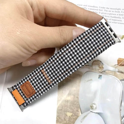 Checked Denim Apple Watch Band