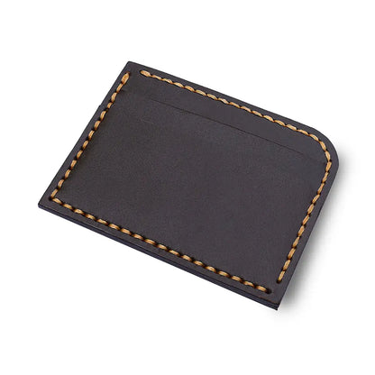 Minimalist Men’s Slim Leather Card Holder - Tan - Front Pocket