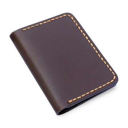 Minimalist Leather Card Holder Wallet  - Bifold Tan - Full Grain