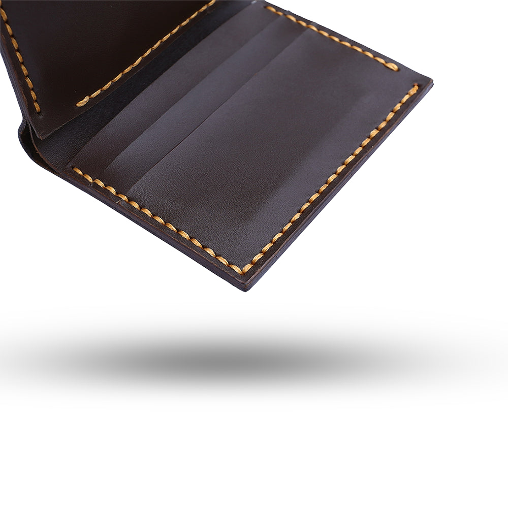 Dark Brown Handmade Wallet Floating