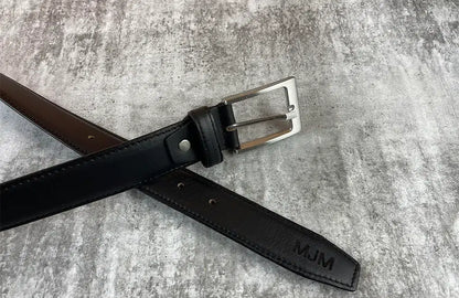 Men's Tan Belt with Silver Pin Buckle-Genuine Leather -Albert