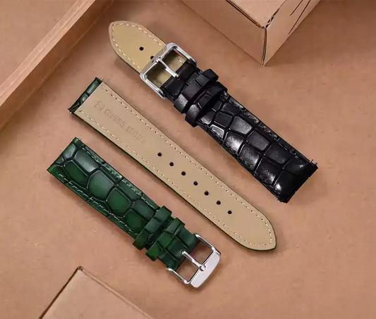 Green And Black Crocodile Watch Straps