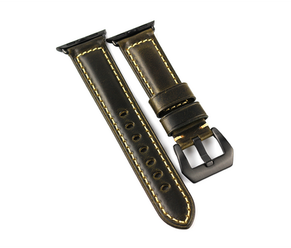 Green Waxed Leather Apple Watch Band