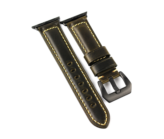 Green Waxed Leather Apple Watch Band
