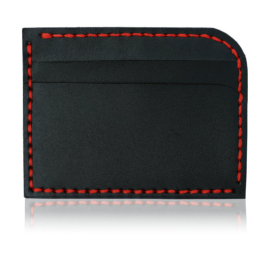 Slim Leather Cardholder Handmade for Front Pocket Black