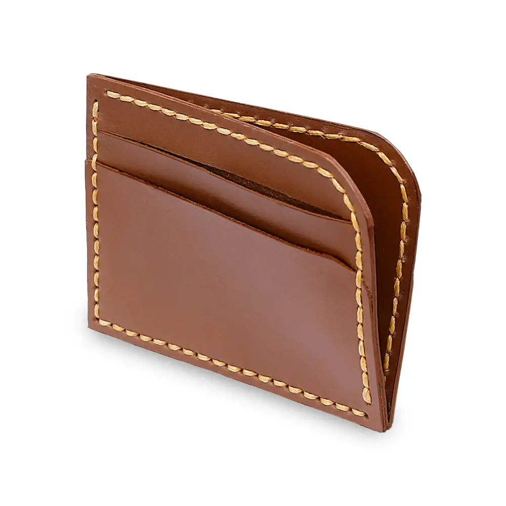 Handmade Brown Card Holder Empty Vertical