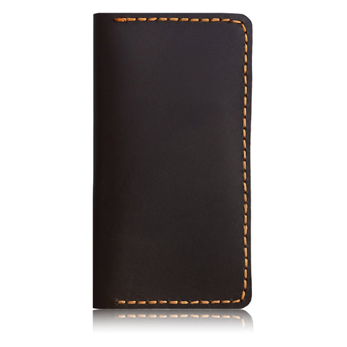 Handmade Men’s Slim Coat Leather Wallet – Dark Brown Heritage Jacket Edition