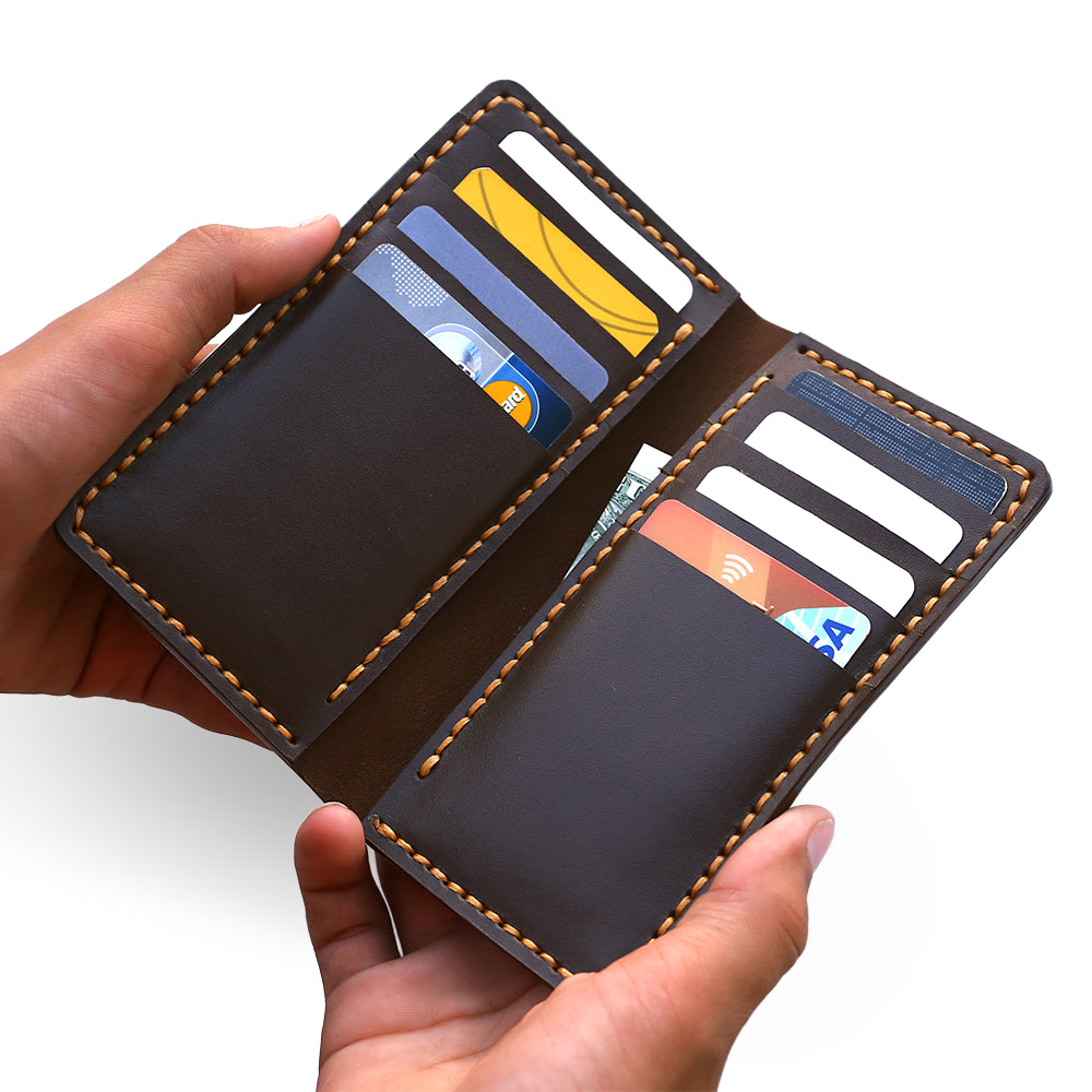 Handmade Dark Brown Long Wallet