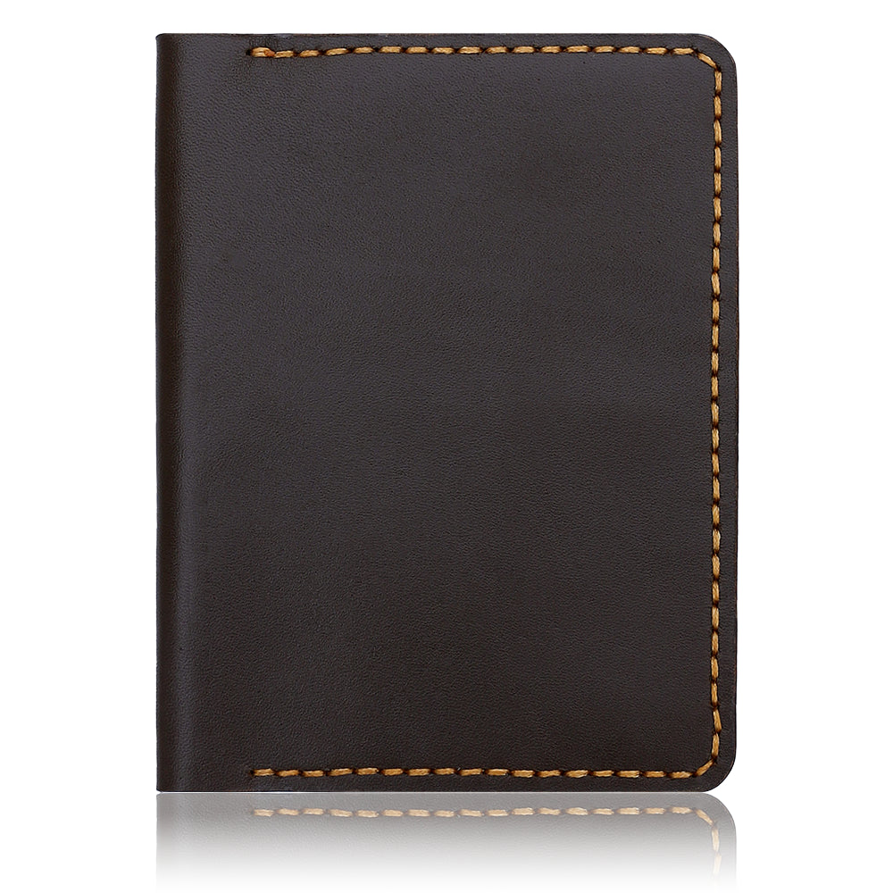 Personalised Handmade Dark Brown Travel Leather Wallet