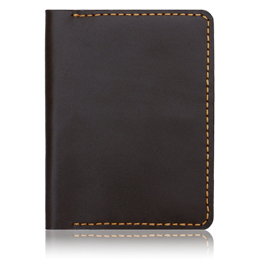 Personalised Handmade Dark Brown Travel Leather Wallet