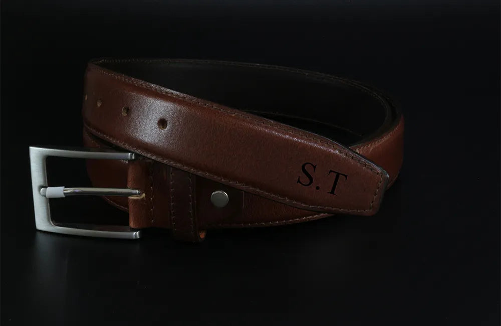 Dark brown leather belt