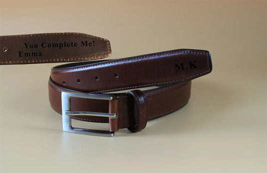 Dark brown leather belt