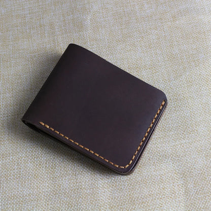 Handmade Dark Brown Bifold Leather Wallet