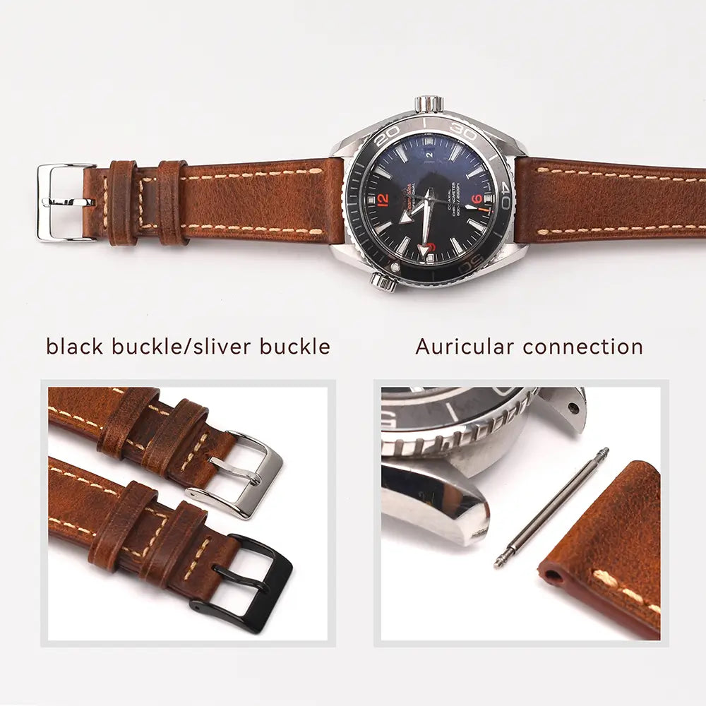 Italian Brown Leather Watch Strap