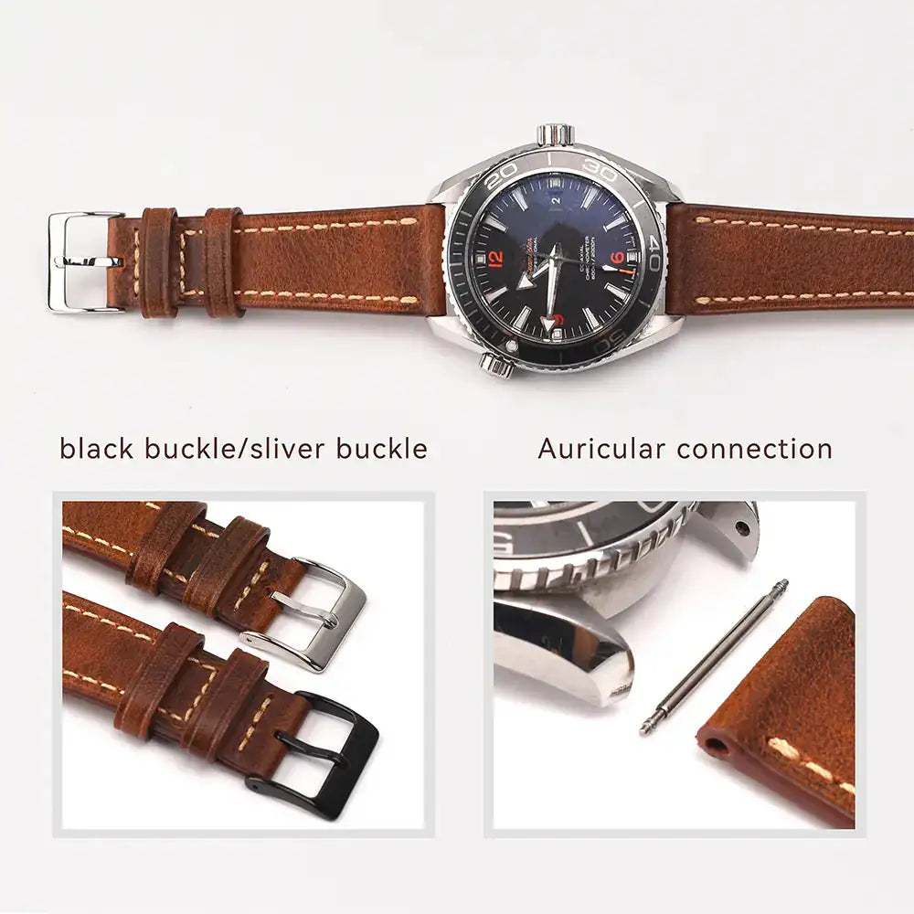 Italian Brown Leather Watch Strap