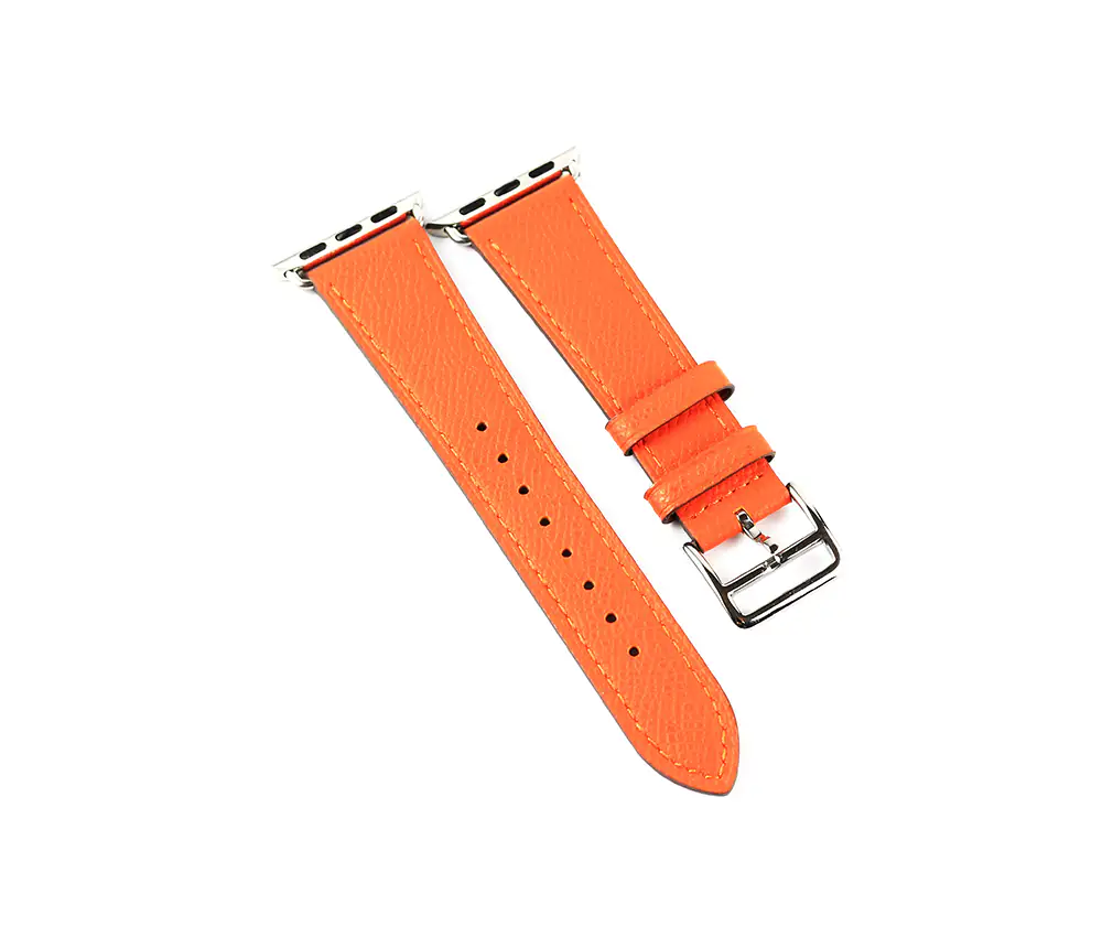 Orange Epsom Leather Apple Watch Strap