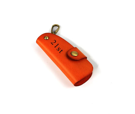 Personalised Brown Leather Key Chain