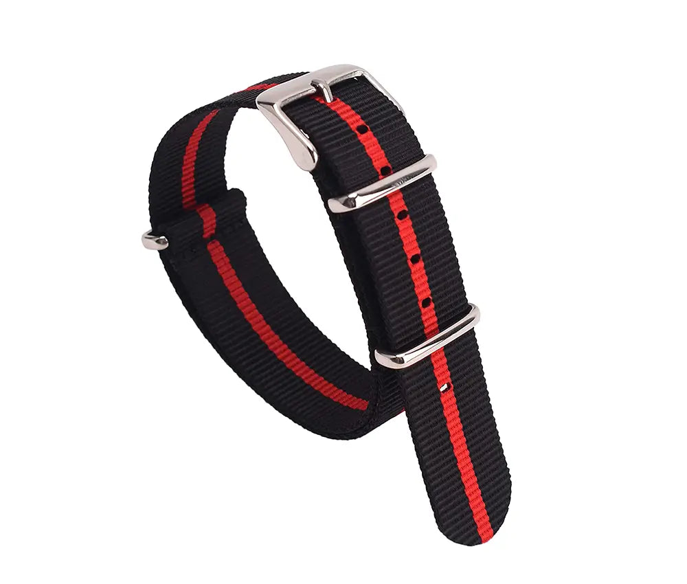 Red Striped Nato Watch Band