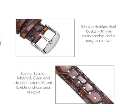 Showcase of Brown Crocodile Watch Strap