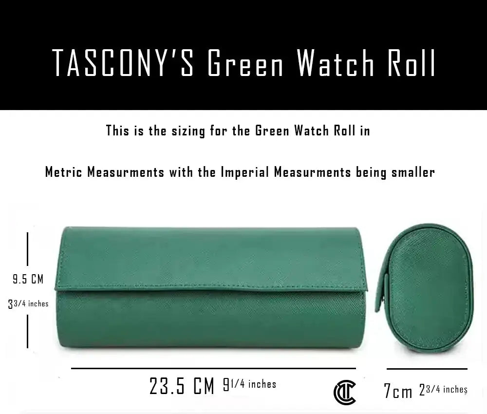 The measurments of the Green Watch Roll Final Image
