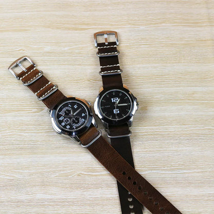 brown leather nato watch strap