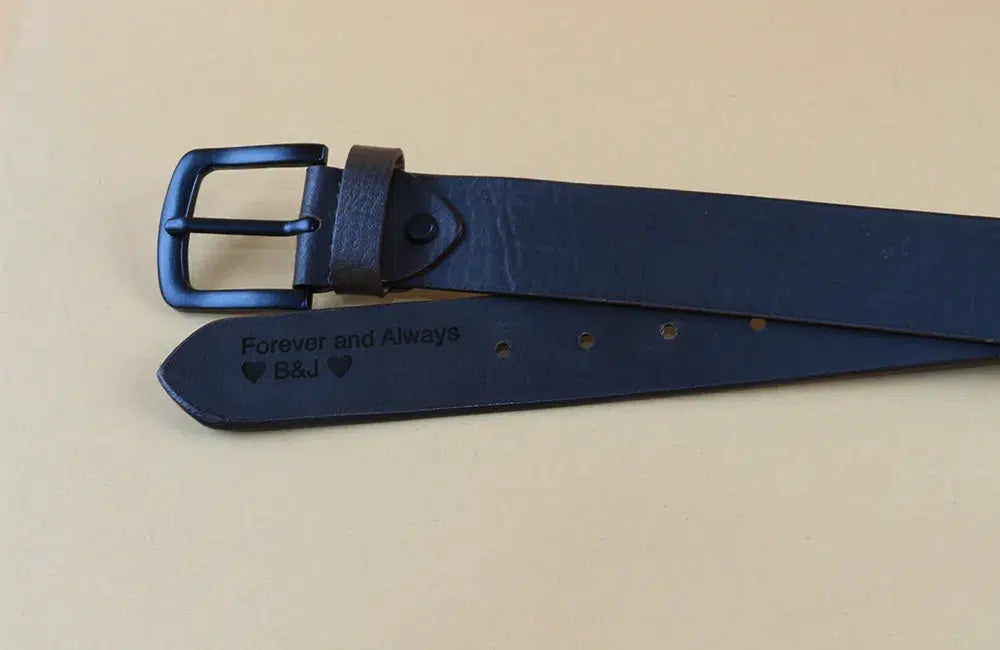 Personalised Dark Brown Leather Belt