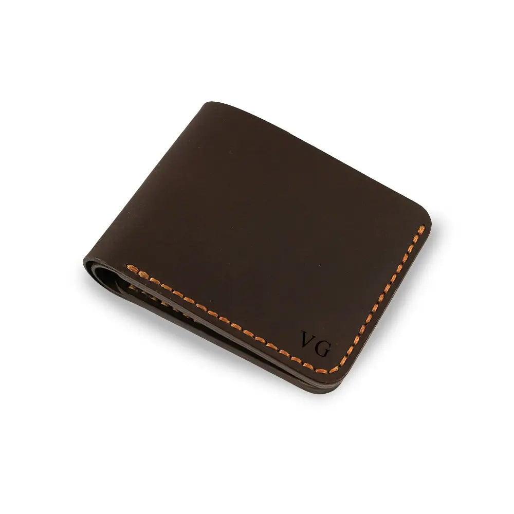 Personalised Handmade Brown Leather Wallet Men's
