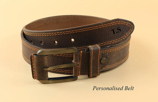 Personalised Brown Leather Belt for Men
