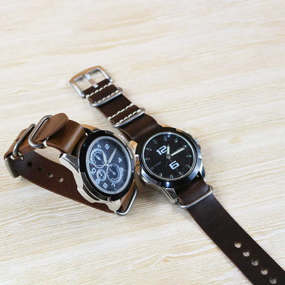 brown leather nato watch strap
