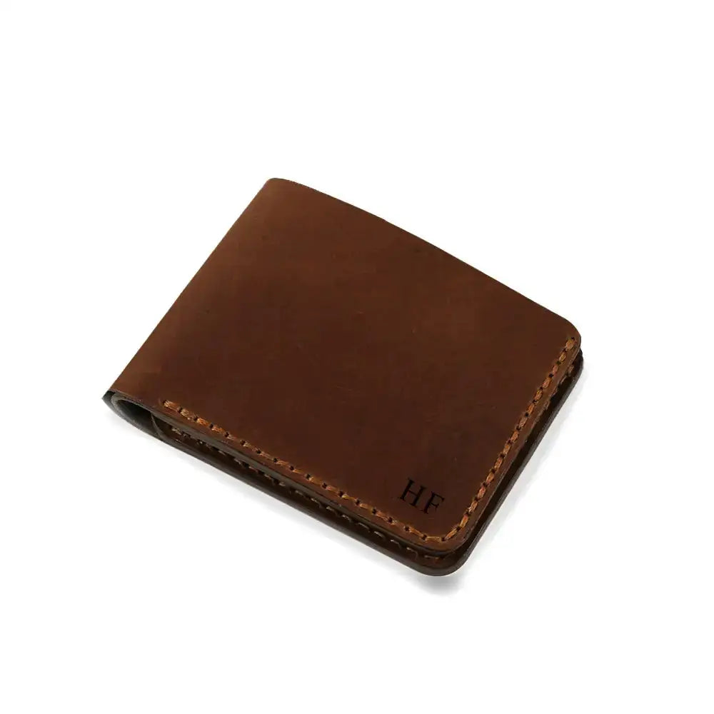 Personalised Brown Leather Wallet handmade