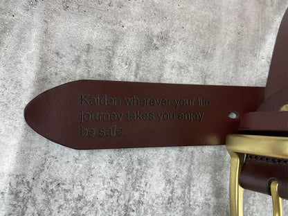 Men's Brown Casual Leather Belt .William