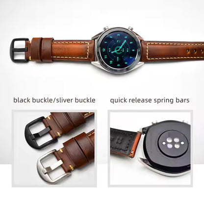 oil waxed watch straps details