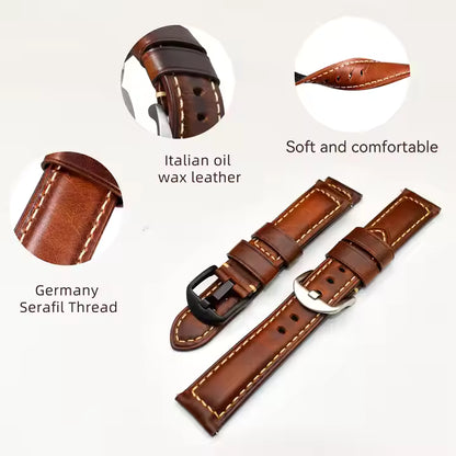 oil waxed watch straps details