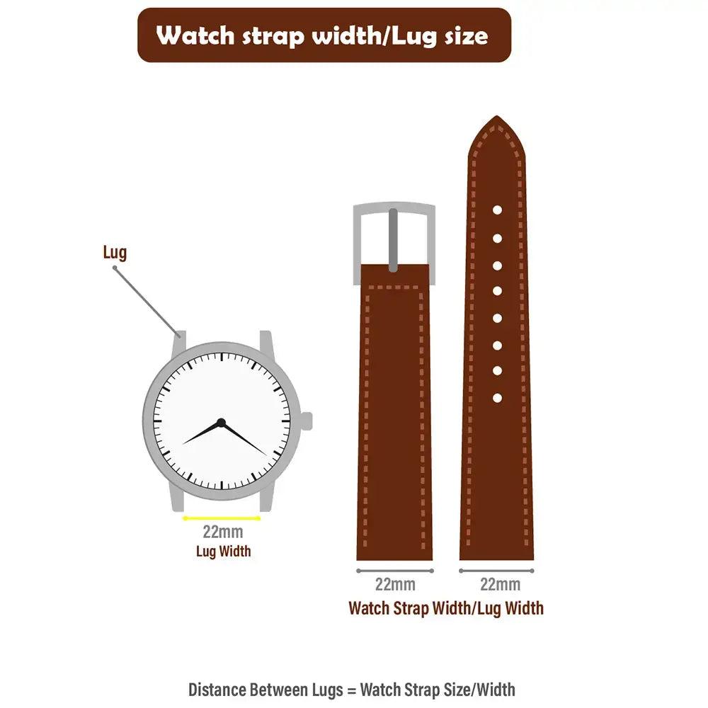 Orange Vegetable Tanned Leather Watch Strap